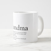 白黒おもしろいおばあちゃん定義 ジャンボコーヒーマグカップ (正面右)