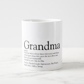 白黒おもしろいおばあちゃん定義 ジャンボコーヒーマグカップ (正面)