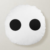 白黒おもしろいかわいい顔アイギフトスタイリッシュギフト ラウンドクッション (正面)