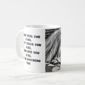 白黒おもしろいでかわいいヨークシャテリア犬 コーヒーマグカップ (正面左)