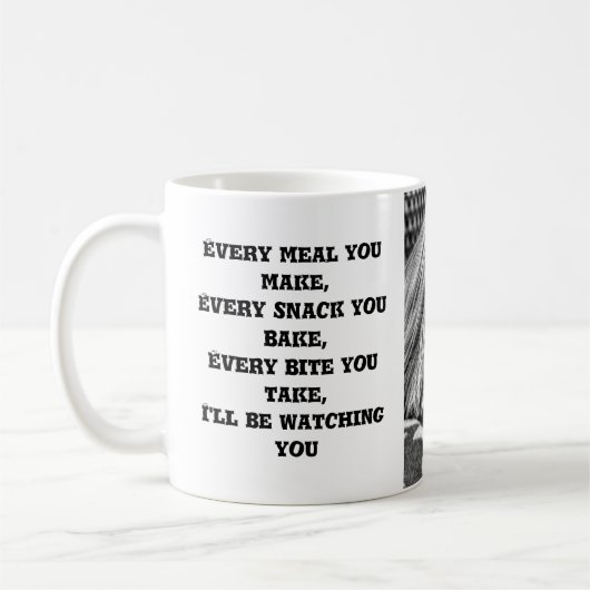 白黒おもしろいでかわいいヨークシャテリア犬 コーヒーマグカップ (左)