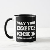 白黒おもしろいのコーヒー愛好家 マグカップ (左)