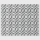 白黒おもしろいクロスワードパズルゲーム ラッピングペーパー (フラット)