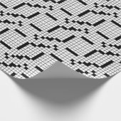 白黒おもしろいクロスワードパズルゲーム ラッピングペーパー (角)