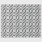 白黒おもしろいクロスワードパズルゲーム ラッピングペーパー (フラット)