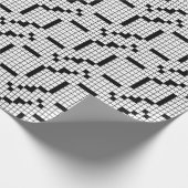 白黒おもしろいクロスワードパズルゲーム ラッピングペーパー (角)