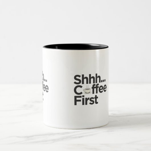 白黒おもしろいグッドモーニングマグ ツートーンマグカップ (中央)