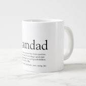 白黒おもしろいグランドパグランドデフィニション ジャンボコーヒーマグカップ (正面右)