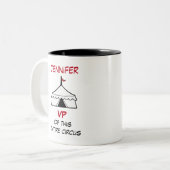 白黒おもしろいサーカステント引用文 ツートーンマグカップ (正面左)