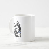 白黒おもしろいシッペルクマグ コーヒーマグカップ (正面左)