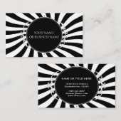 白黒おもしろいストライプ 名刺 (正面/裏面)