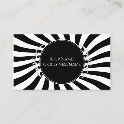 白黒おもしろいストライプ 名刺 (正面)