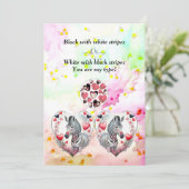 白黒おもしろいズストライプゼブラカップルヴァレンティネス シーズンカード (スタンド正面)