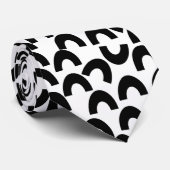 白黒おもしろいタイ、弓の半円ジオメトリック ネクタイ (ロール)