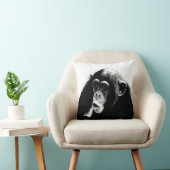 白黒おもしろいチンパンジー クッション (椅子)
