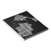 白黒おもしろいメリークリスマスサンタタイポグラフィ ノートパッド (アングル)