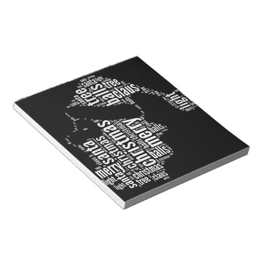 白黒おもしろいメリークリスマスサンタタイポグラフィ ノートパッド (アングル)