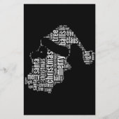 白黒おもしろいメリークリスマスサンタタイポグラフィ 便箋 (正面)