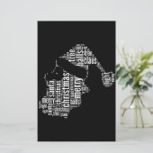 白黒おもしろいメリークリスマスサンタタイポグラフィ 便箋 (スタンド正面)