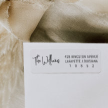 白黒おもしろいモダン差出人住所ラベル