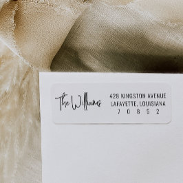 白黒おもしろいモダン差出人住所ラベル ラベル