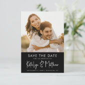 白黒おもしろいモダンScript Photo結婚's セーブザデート (スタンド正面)