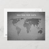 白黒おもしろい世界地図 ポストカード (正面/裏面)