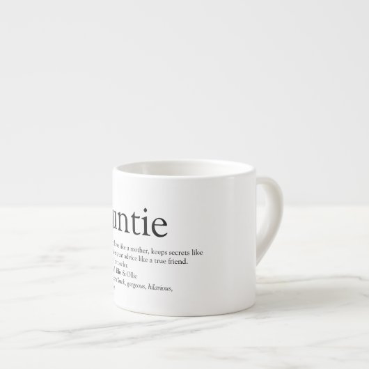 白黒おもしろい叔母クール叔母の定義 エスプレッソカップ (正面右)