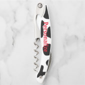 白黒おもしろい牛のスポット ソムリエナイフ (正面)