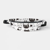 白黒おもしろい猫顔パターン ファニーパック (正面)