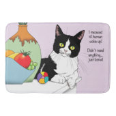 白黒おもしろい猫 バスマット (正面)