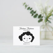 白黒おもしろい顔ジュエリーイヤリングディスプレイカード 名刺 (スタンド正面)