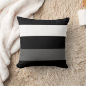 白黒および灰色のストライプ クッション (ブランケット)