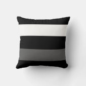 白黒および灰色のストライプ クッション (裏面)
