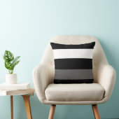 白黒および灰色のストライプ クッション (椅子)