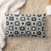 白黒および灰色のモダンパターン ランバークッション (ブランケット)