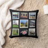 白黒および灰色の写真の格子 クッション (ブランケット)