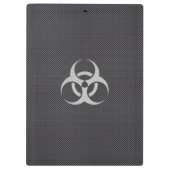 白黒および灰色の毒性炭素繊維 クリップボード (裏面)