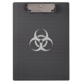 白黒および灰色の毒性炭素繊維 クリップボード (正面)