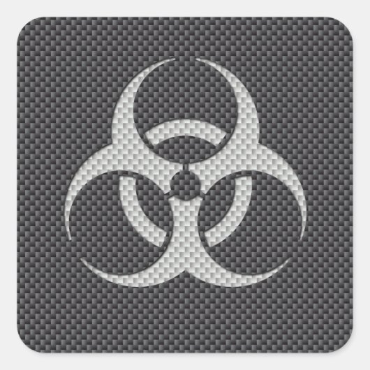 白黒および灰色の毒性炭素繊維 スクエアシール (正面)