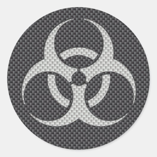 白黒および灰色の毒性炭素繊維 ラウンドシール (正面)