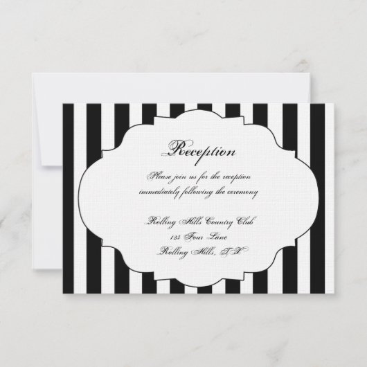 白黒および赤いバラの結婚披露宴 招待状 (正面)