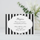 白黒および赤いバラの結婚披露宴 招待状 (スタンド正面)