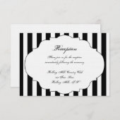 白黒および赤いバラの結婚披露宴 招待状 (正面/裏面)