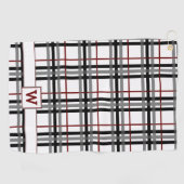 白黒および赤の格子縞のゴルフタオル ゴルフタオル (横)