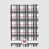 白黒および赤の格子縞のゴルフタオル ゴルフタオル (正面)