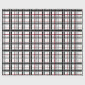 白黒および赤の格子縞の包装紙 ラッピングペーパー (フラット)