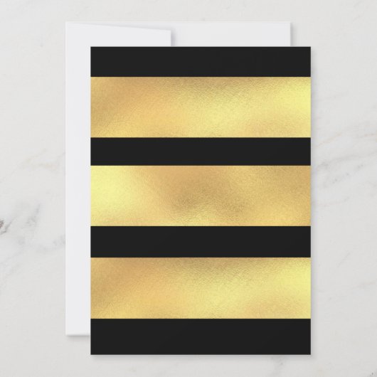 白黒および金ゴールドヴィンテージフローラ40th Day 招待状 (裏面)