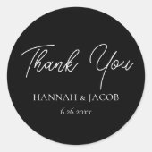 白黒お気に入り結婚ステッカー ラウンドシール (正面)