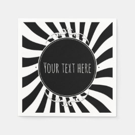 白黒お洒落おもしろいストライプハローウィンパーティ スタンダードカクテルナプキン